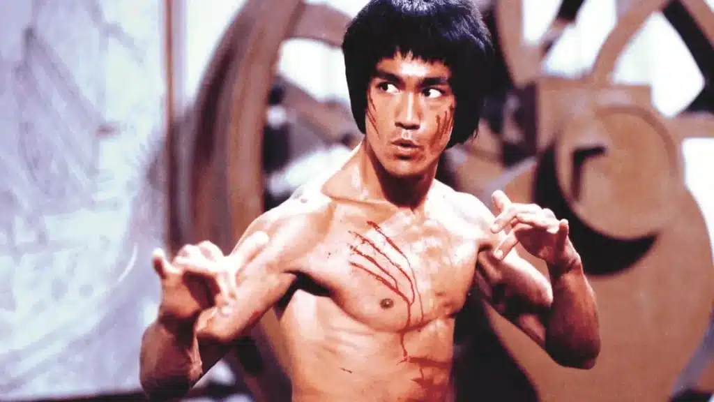 Bruce Lee durante as filmagens de O Jogo da Morte 1973