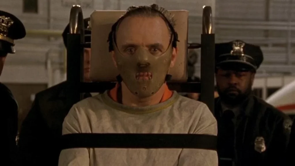 Anthony Hopkins como Hannibal Lecter em O Silêncio dos Inocentes