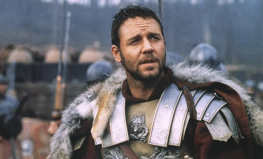 Russell Crowe em uma cena de Gladiador