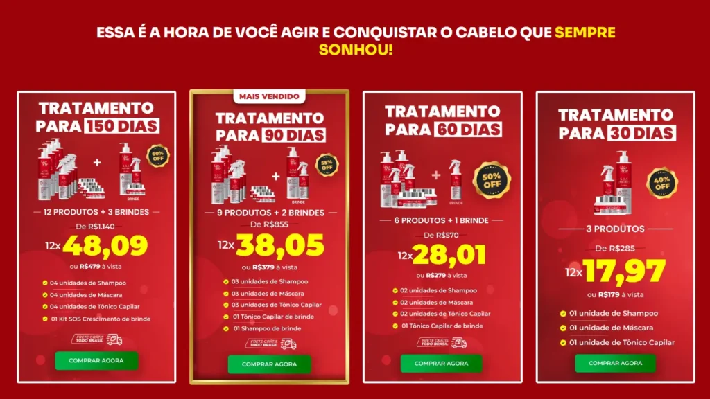 Promoção Imperdível Kit S.O.S Crescimento Capilar